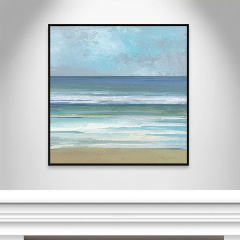 «Gentle Waves II» par Sally Swatland, H 41,5 po x l 41,5 po, Flottant espresso