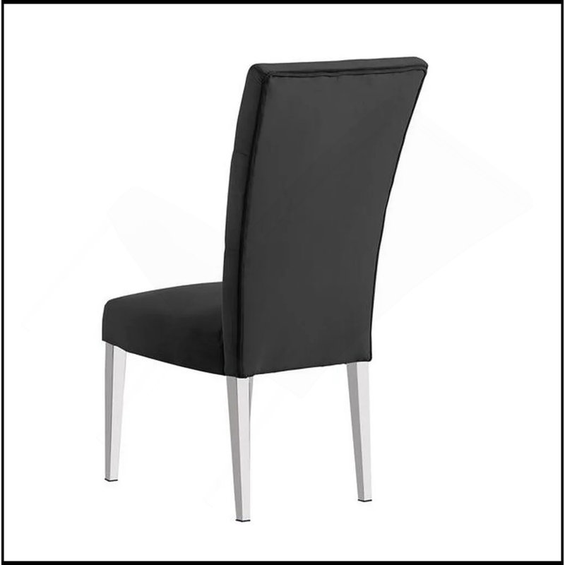 Ensemble de 2 chaises de salle à manger rembourrées Modern Velvet, Noir, noir, noir, noir