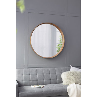 D39.4 "x3" Miroir rond en bois, miroir mural pour la salle de bain