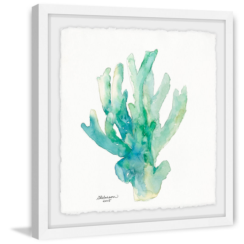 Adinel «Green Coral in Watercolor», reproduction encadrée, H 32 po x l 32 po x P 1,5 po
