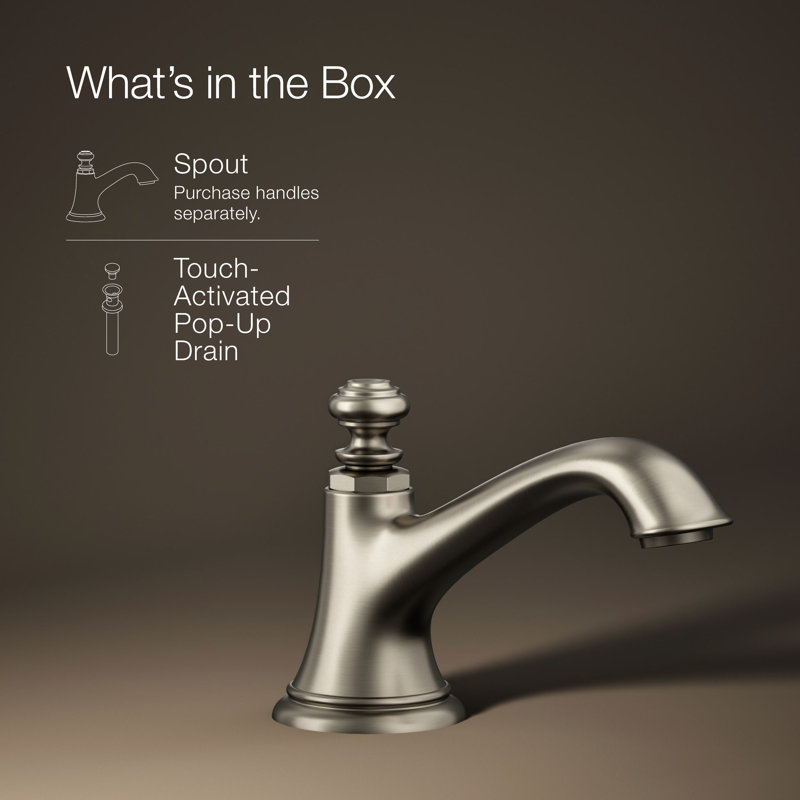 Artifacts Bathroom Sink Spout with Bell Design, Vibrant Brushed Nickel