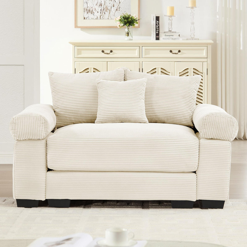 Canapé modulaire surdimensionné 54,3 po Cloud, Crème, crème