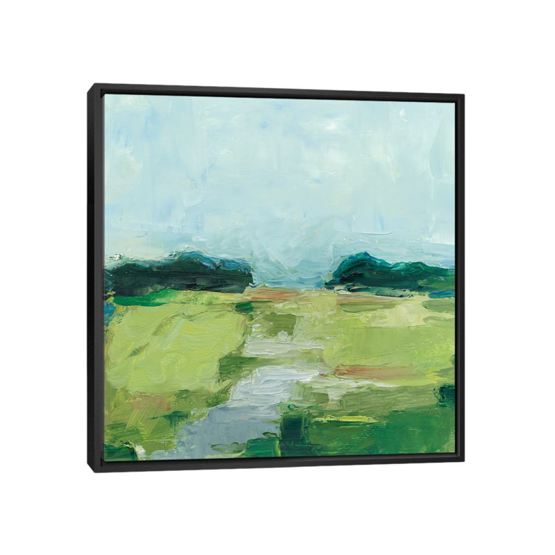 « rurale path i », impression sur toile, H 18 po x l 18 po x P 1,5 po, Toile avec cadre noir, Pas de tapis