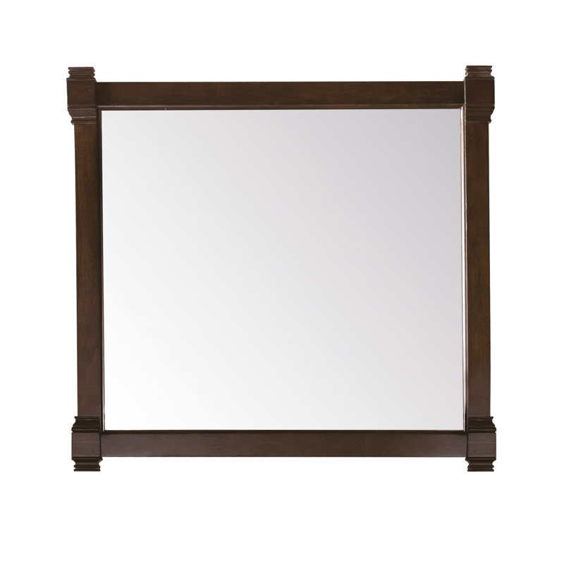 Brittany Flat Beveled Wall Mirror, Burnished Mahogany, 39.25" x 22"