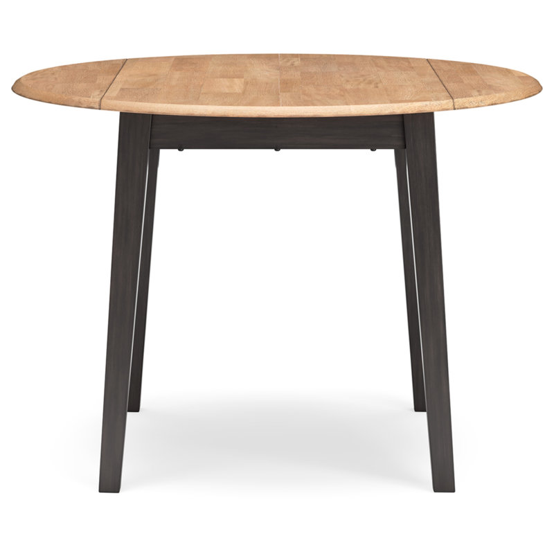 Beige and Brown Reclaimed Wood Round Extendable Dining Table