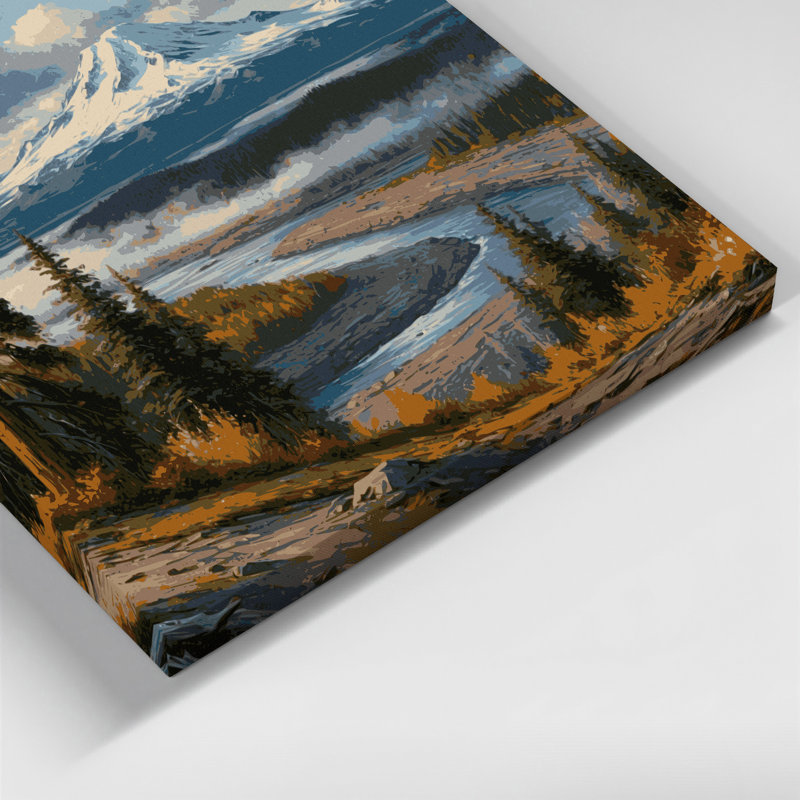 Art mural sur toile «USA State Oregon» brun, H 16 po x l 16 po