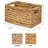 Set Of 6 Natural Water Hyacinth Woven Storage Baskets 12.6” X 8” X 7”, Rectangular Wicker Basket With Built-In Handles, Medium (Natural - Set Of 6)