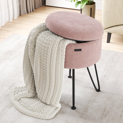 Modern Round Storage Ottoman Side Table