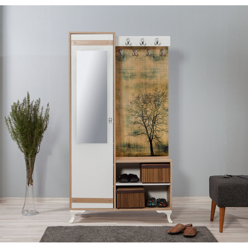 Hall Tree 49.2'' Wide with Shoe Storage