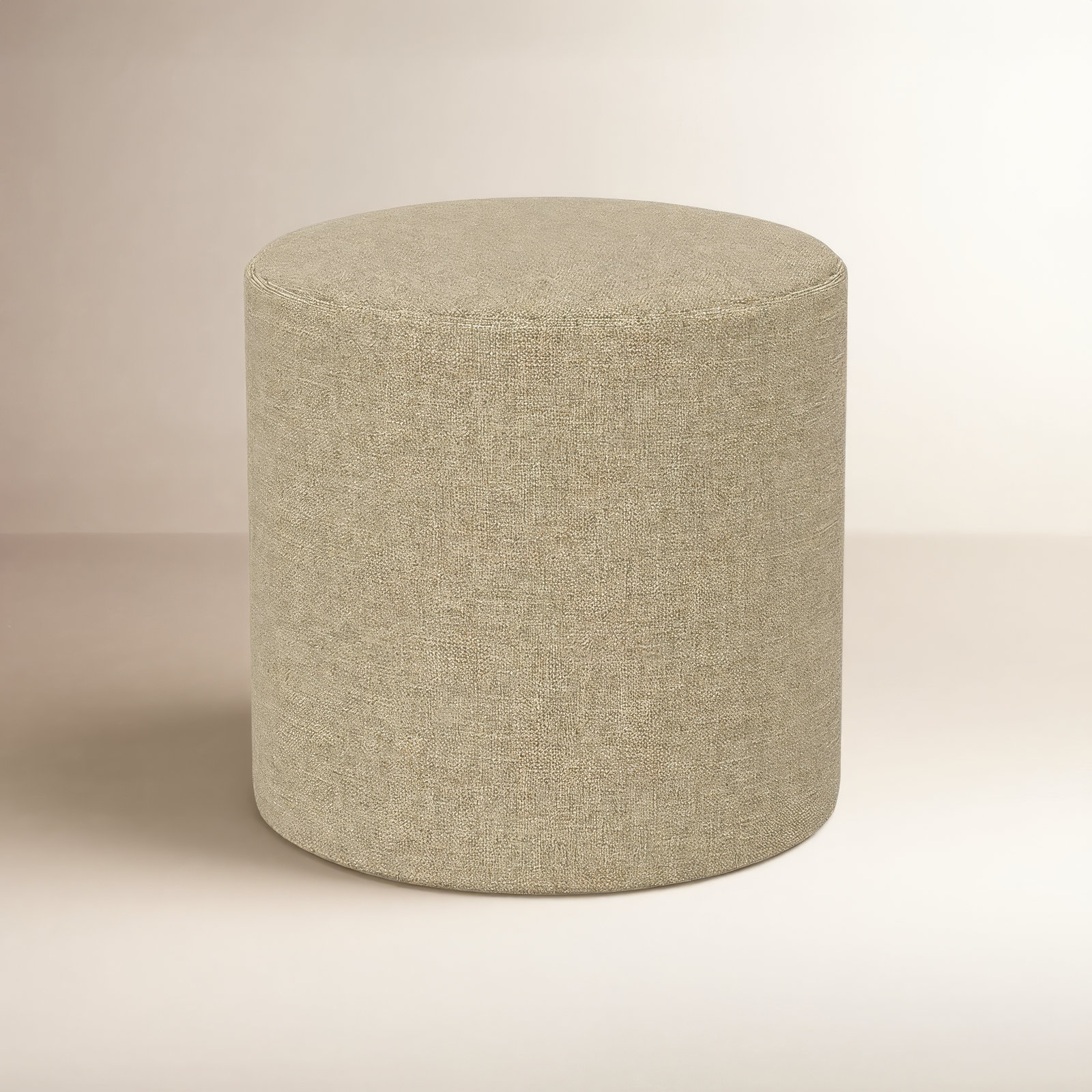 Orlando Upholstered Ottoman, Zuma Natural Textured Linen