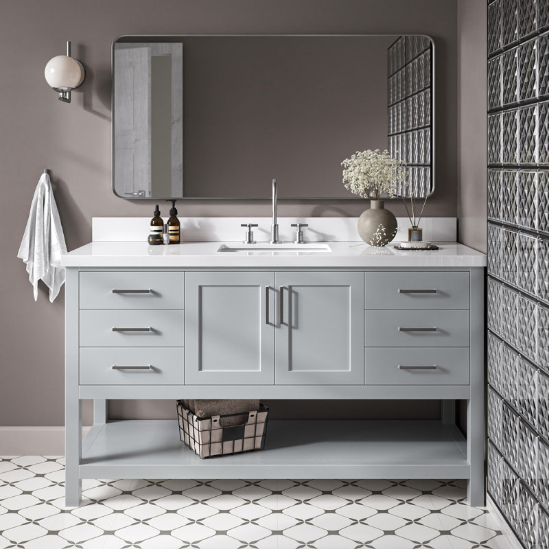 Magnolia Bath Vanity Rectangular Basin S061SWQ, Gray, Rectangular