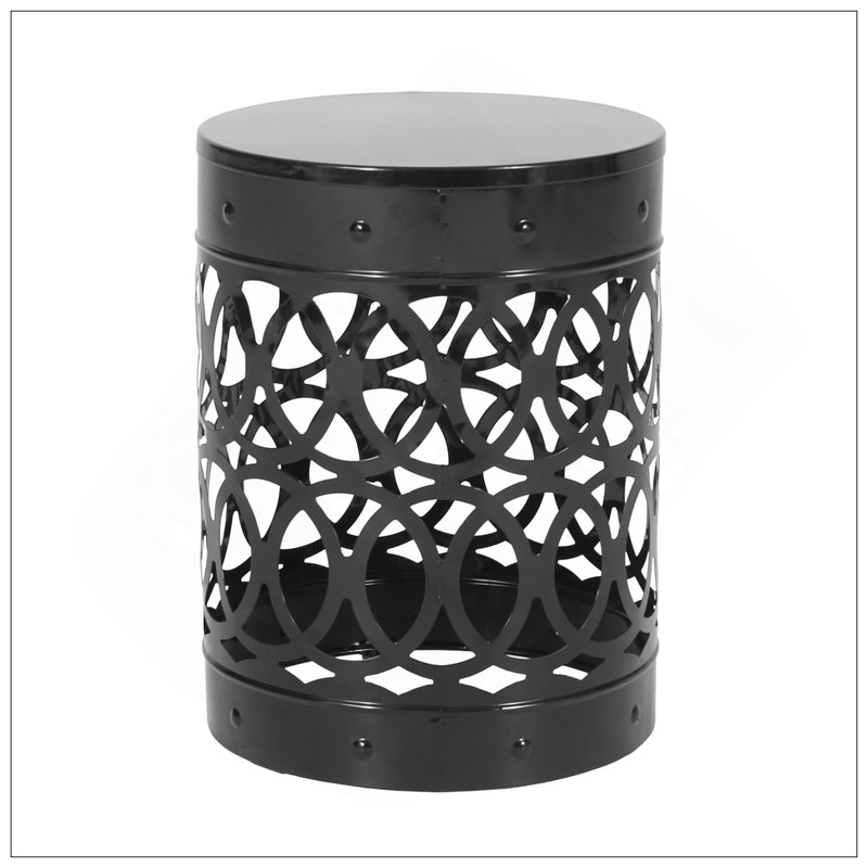 Table de bout d'extérieur en métal - Grand, Noir