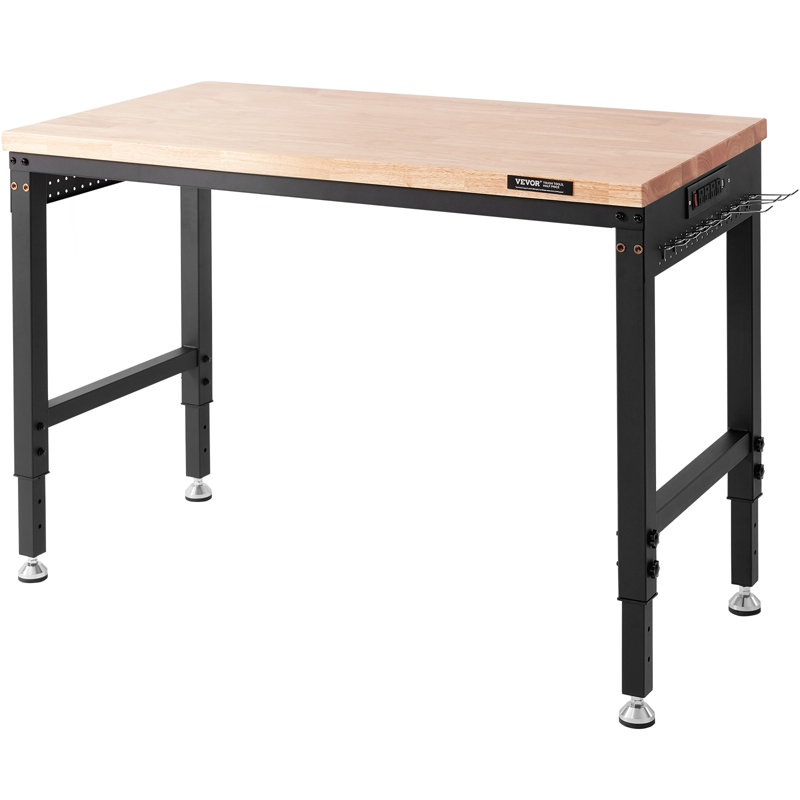 Établi réglable, table de garage L 48 po x l 24 po avec roues universelles