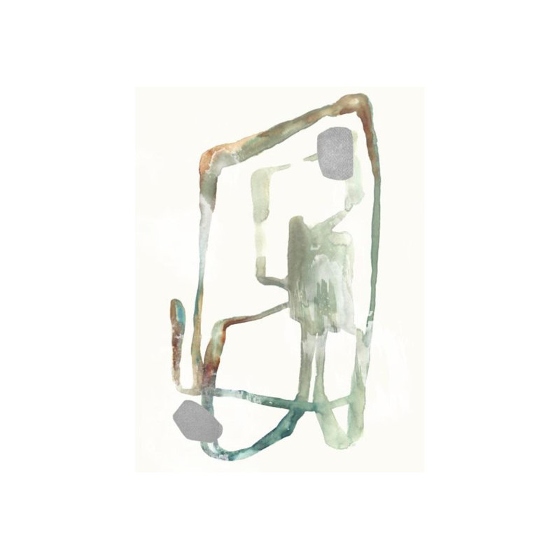 «Free Flow III» par Guseul Park - impression sur toile tendue, Argent doré, H 48 po x l 36 po x P 1,5 po