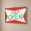 «Retro Open Sign» par Jen Bucheli - Impression sur toile-130801865-130801842