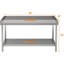 Stainless Steel Table with Backsplash, Heavy Duty Food Prep Table, Adjustable Undershelf for Restaurant & Home-130075453