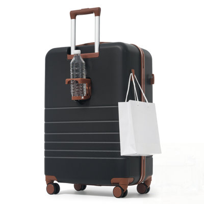 Ensemble de bagages 4 pièces avec chargement USB intégré, bagage à main frontal, serrures TSA, organisateur de toilette à sec et sac de voyage pour des voyages sans effort, organisés et alimentés.