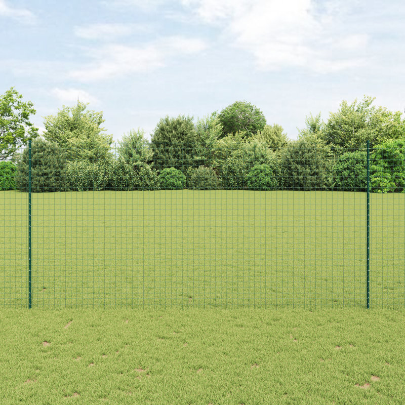 Fence Posts 5 Pcs U-Channel Steel, Green, 160cm H x 8.5cm W
