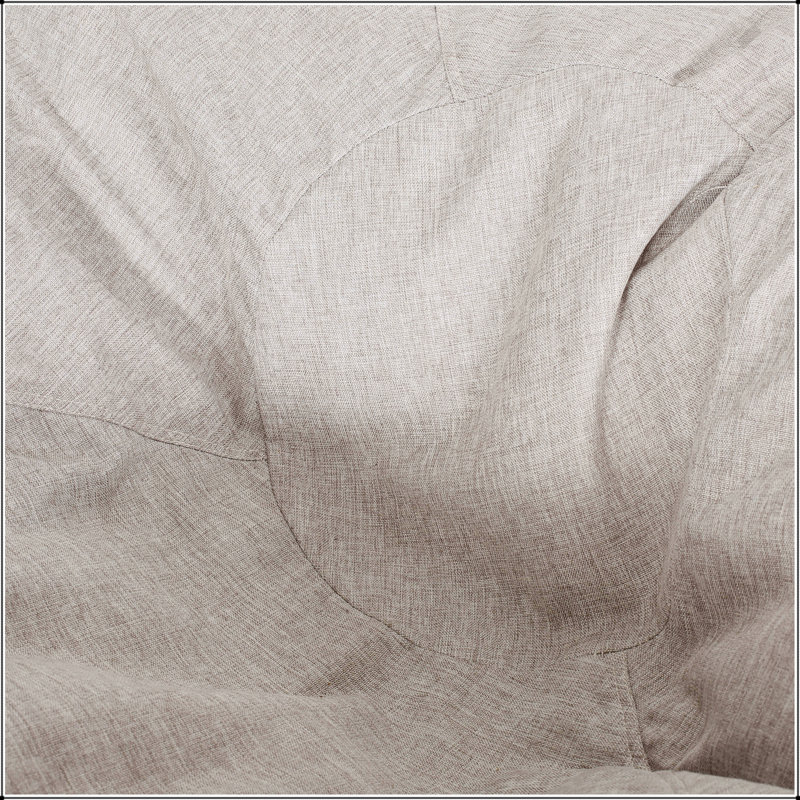Fauteuil à billes arrondi Maxi en tissu bicolore et similicuir de 5 pieds, gris clair et brun café, parfait pour le confort moderne