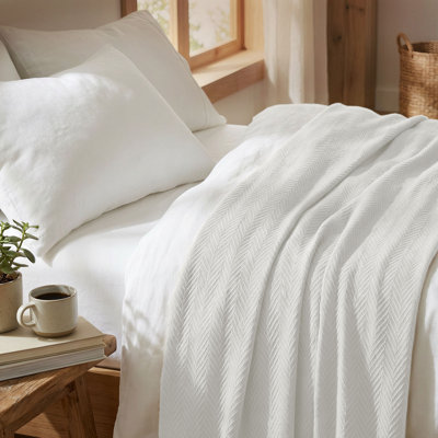 Threadmill 100% Cotton Herringbone Blanket