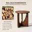Table d'appoint ronde en noyer massif, 100 % bois massif, petite table rustique idéale pour le salon, la chambre à coucher et le canapé. Montage facile.