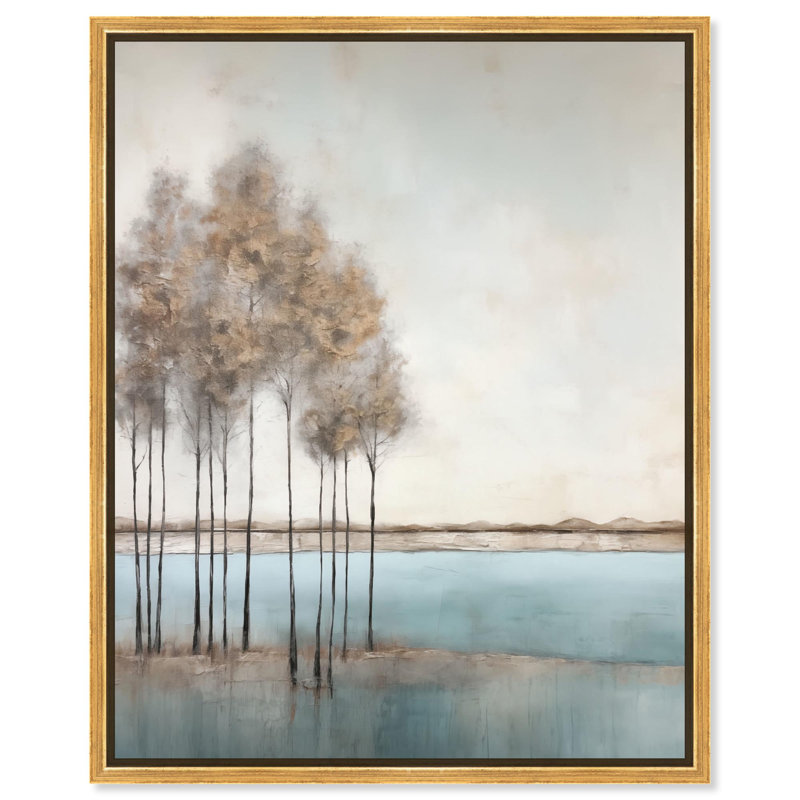 Toile fading , H 37 po x l 31 po, Cadre flottant doré