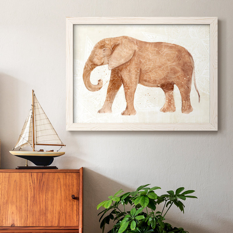 " Elephant Wisdom I ", White, 22" H x 32" W x 1.5" D