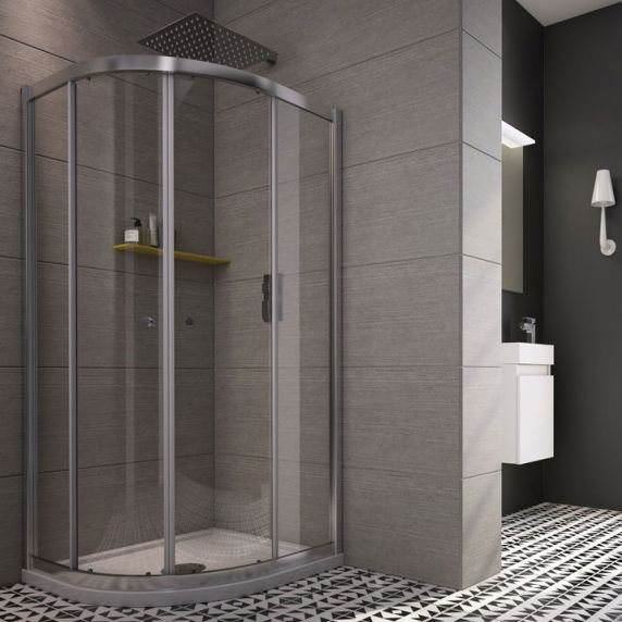 Worcester Quadrant Sliding Shower Enclosure, 185cm H x 120cm W x 80cm D