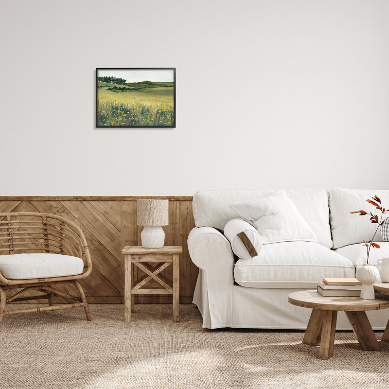 Stupell Industries Rural Daisy Meadow Framed Giclee Art Design By Michael Willett, Giclée encadrée noir minuit