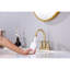 Robinet de salle de bain à 2 poignées de 4 pouces en or brossé, robinets de lavabo de salle de bain avec drain escamotable et tuyaux d'alimentation