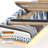 Floating Bed Frame With LED Light And Charging Station Upholstered Platform Bed Frame With Headboard And Hidden Storage Space, No Box Spring Needed-258164109