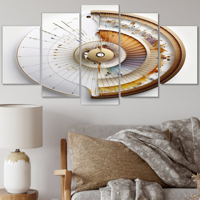 Caclulating The Universe Spiral Illustration - Abstract Spirals Wall Decor - 5 Panels