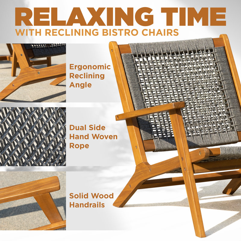 Wood - Person Patio Conversation Set