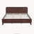 Solid Pine Queen Size Bed, Dark Walnut-1654718217