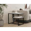 Table basse moderne, blanche, 23,6 po x 20,5 po x 15,7 po | 100% panneau de particules enduit de mélamine, épaisseur: 0,7 pouce | Design élégant avec tablette de 7,1 pouces de hauteur | Parfait pour le salon et les espaces contemporains-1119948617