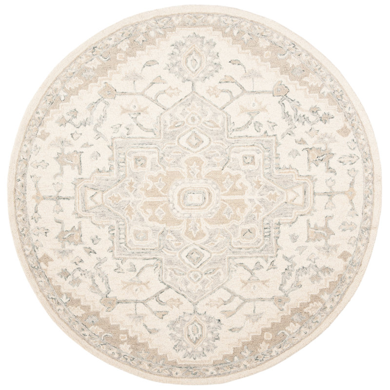 Barden Hand Tufted Oriental Indoor Rug, Round 3'