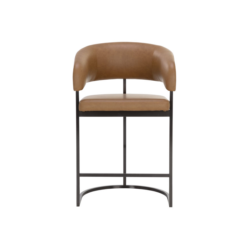 MARRIS BARSTOOL - GUNMETAL - MILLIKEN COGNAC, Counter Stool (26" Seat Height)