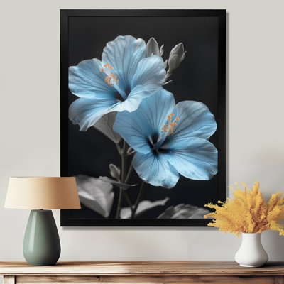 «Blue Crystal Hibiscus Botanical Beauty III - Hibiscus», art mural