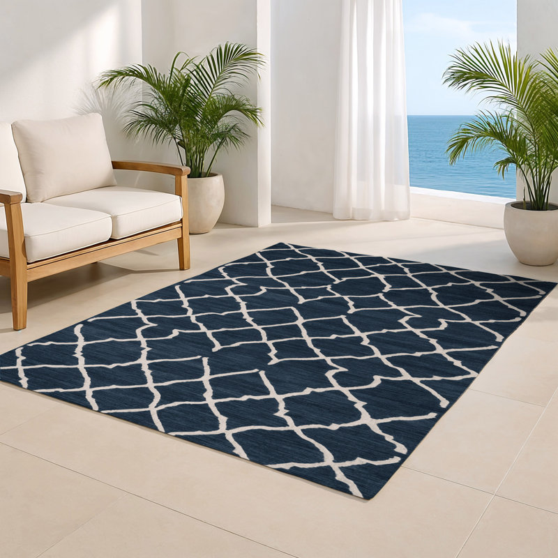Tapis gris intérieur et extérieur Trellis, Rectangle 4pi x 6 pi