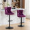 Tabourets de bar pivotants en velours à hauteur réglable Cayson