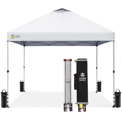 10 Ft. W x 10 Ft. D Metal Pop Up Canopy Tent with One Push Setup