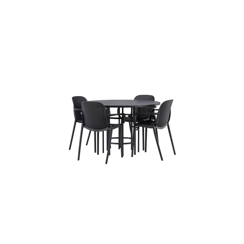Cantrell 4 - Person Dining Set, Black