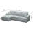  Bianca Wide Plush Corduroy 3-Seat L Shaped Modular Sofa with Storage-522429801-515154100