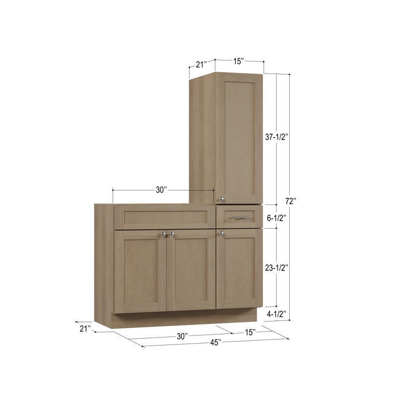 Meuble-lavabo simple 45 po Disar, Chêne naturel