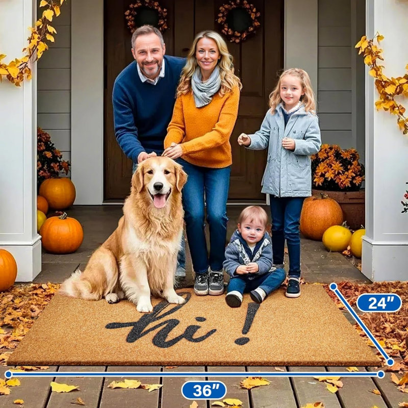 Non-Slip Door Mat For Outdoors And Indoors: Durable Indoor Outdoor Welcome Mat, 24" W x 36" L