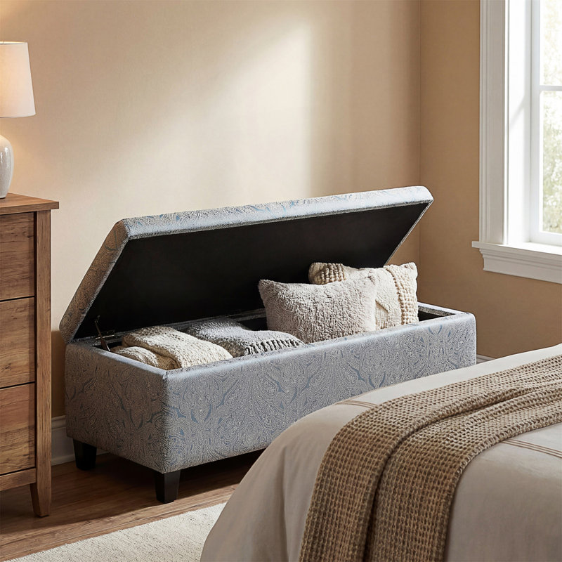 Banc ottoman de rangement intérieur avec compartiment caché
