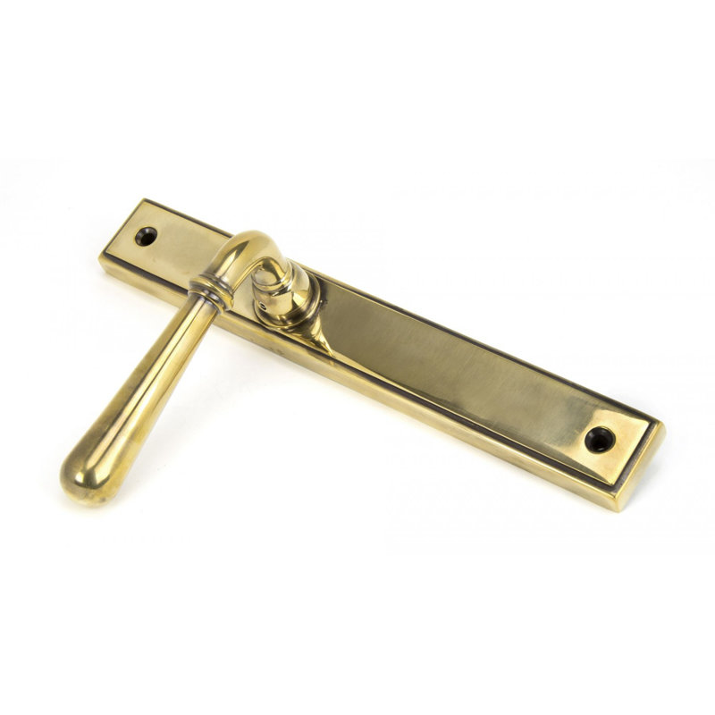 Newbury Door Handle, Aged Brass