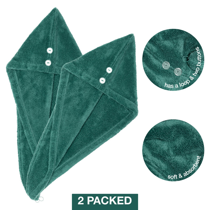 Peacham Hair Towels, Green