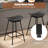 Swivel Barstools Set of 2 Faux Leather Upholstered Backless Bar Height Chairs Black-958734385-958734382