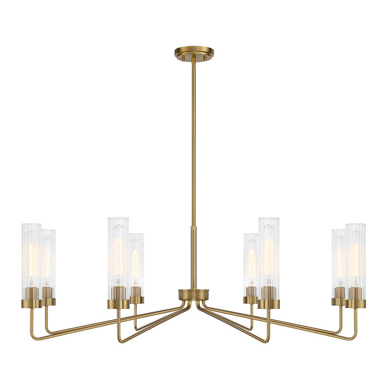 Blayson 8 - Light Classic / Traditional Chandelier in Warm Brass, Warm Brass